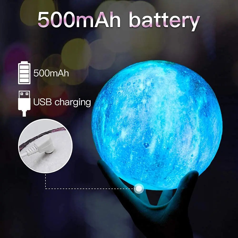 LED 3D Star Moon Lamp - Remote Control Night Light